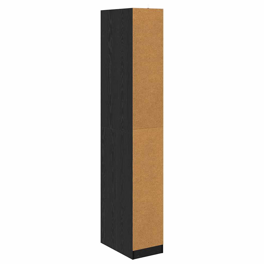 Garderobeskap Svart Eik 50 x 30 x 200 cm Konstruert tre vidaXL