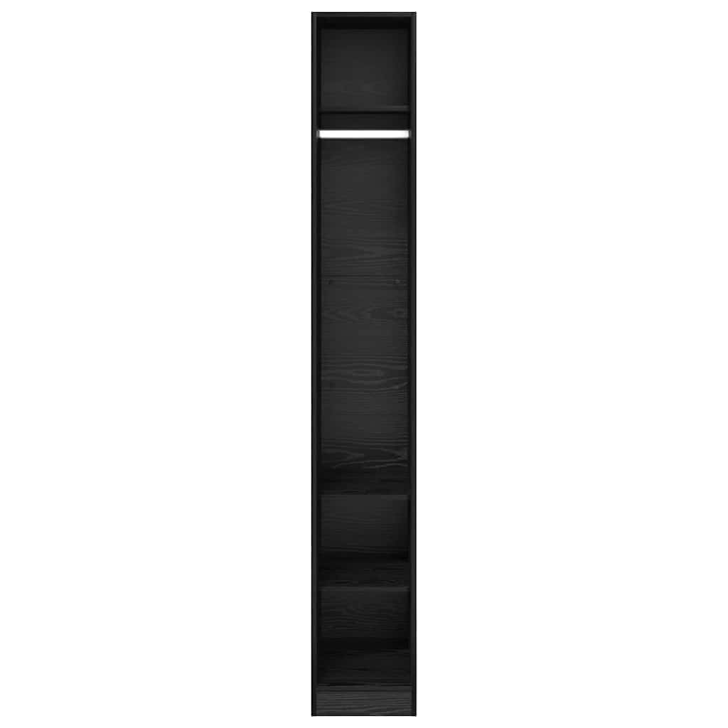 Garderobeskap Svart Eik 50 x 30 x 200 cm Konstruert tre vidaXL
