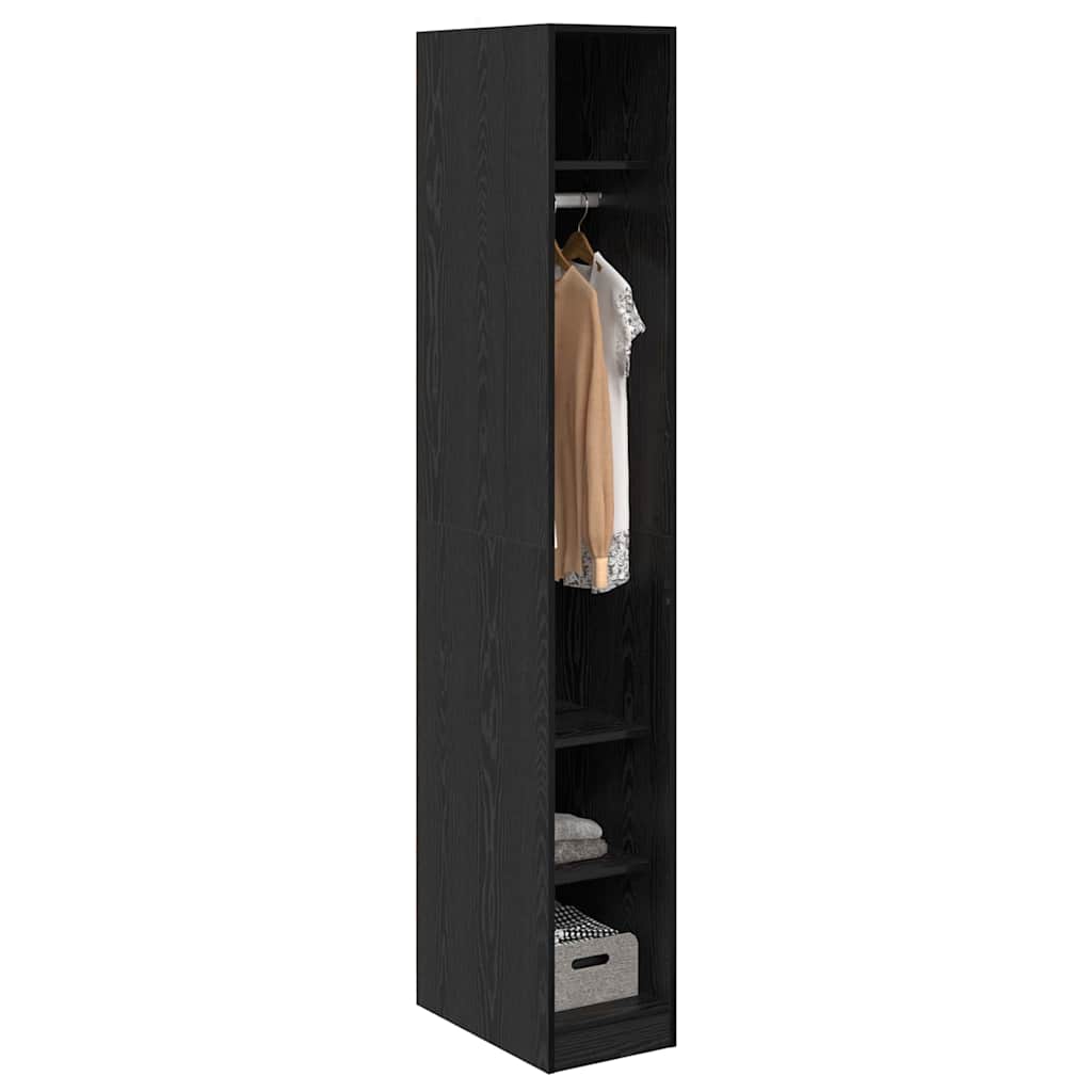Garderobeskap Svart Eik 50 x 30 x 200 cm Konstruert tre vidaXL