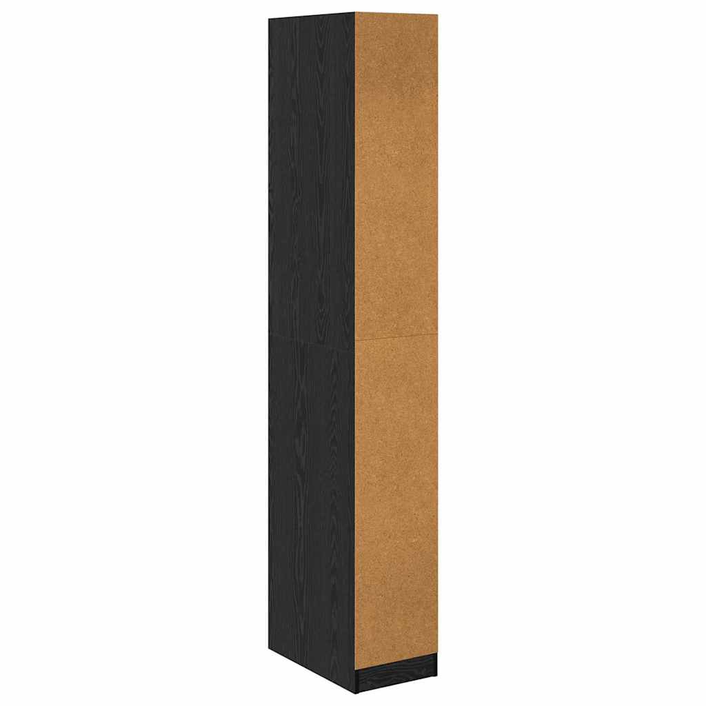 Garderobeskap Svart Eik 50 x 30 x 200 cm Konstruert tre