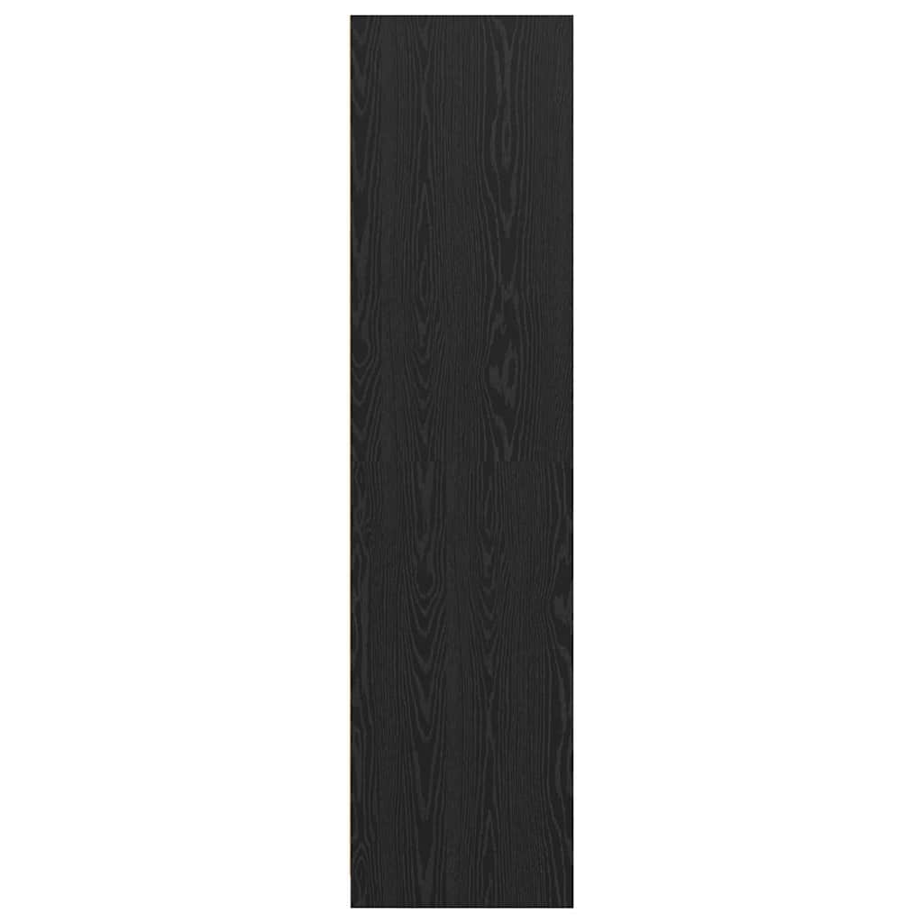 Garderobeskap Svart Eik 50 x 30 x 200 cm Konstruert tre