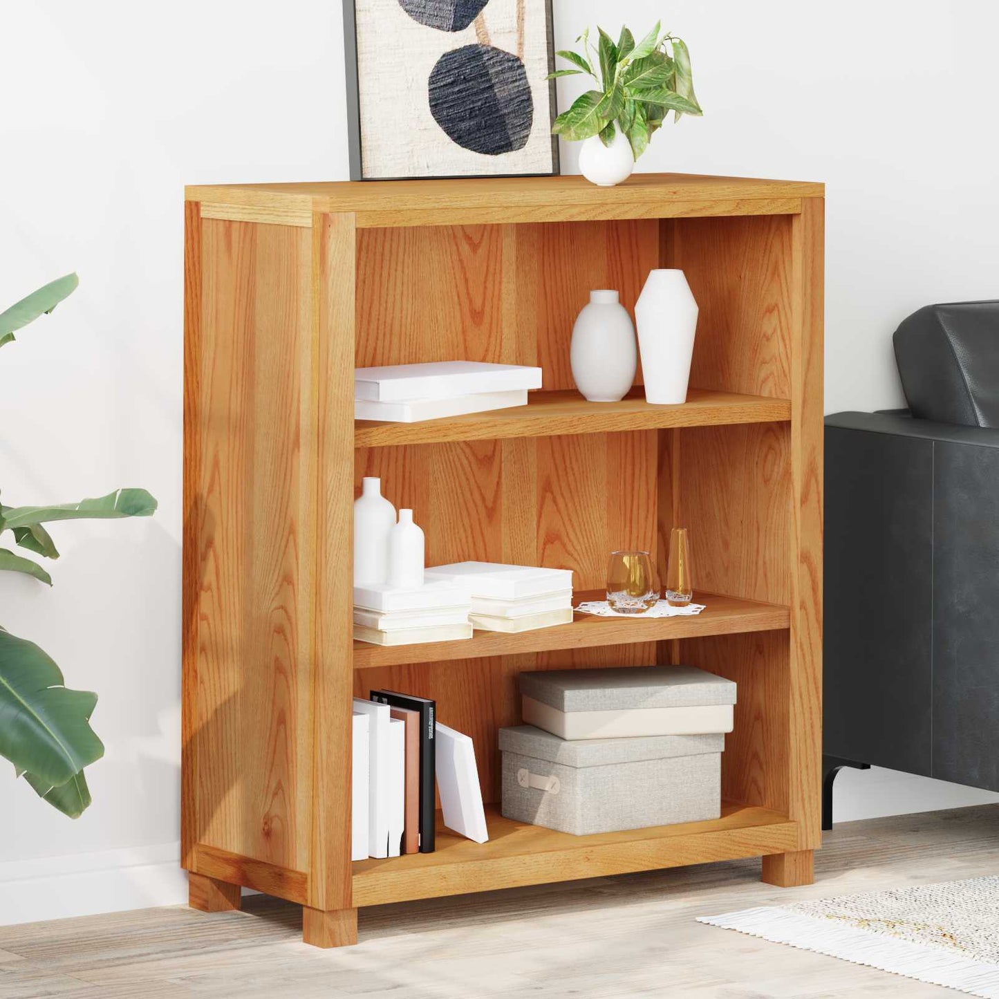 Kabinett med lagring Brun 80 x 35 x 95 cm Massivt Eiketre