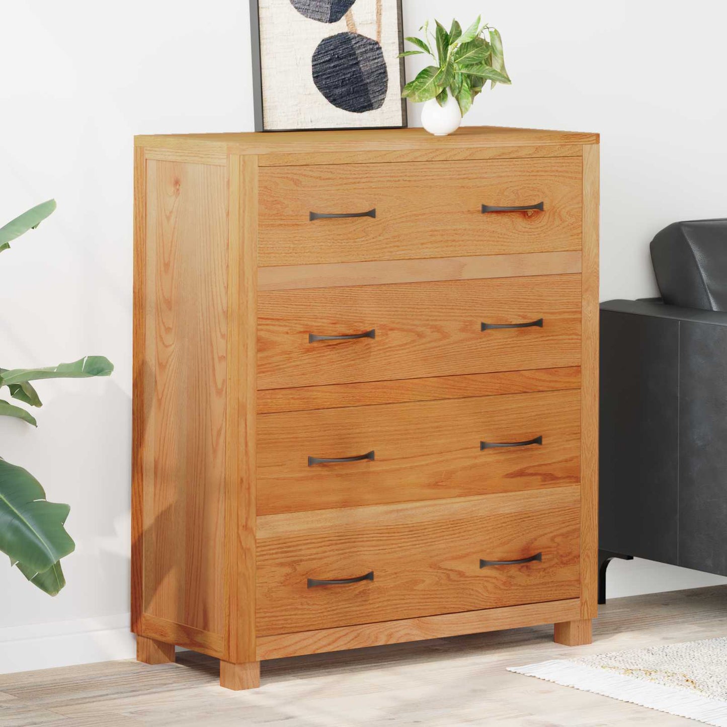 Kabinett med skuff Brun 80 x 35 x 95 cm Massivt Eiketre