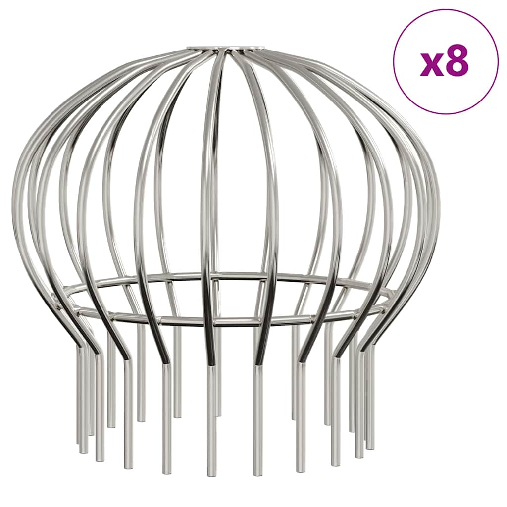 Bladbeskyttelse til takrenner 8 pcs sølv 160 mm Rustfritt Stål vidaXL