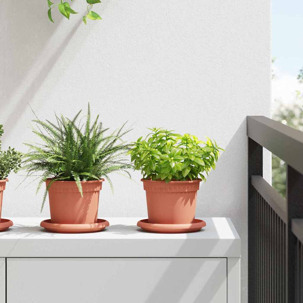 Rund Blomsterpotte 6 pcs Klinker Rød Ø 12,5 x 10 cm Plast