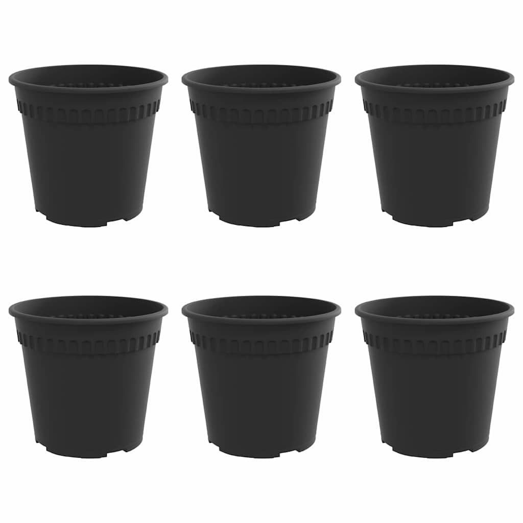 Rund Blomsterpotte 6 pcs Svart Ø 19 x 16 cm Plast