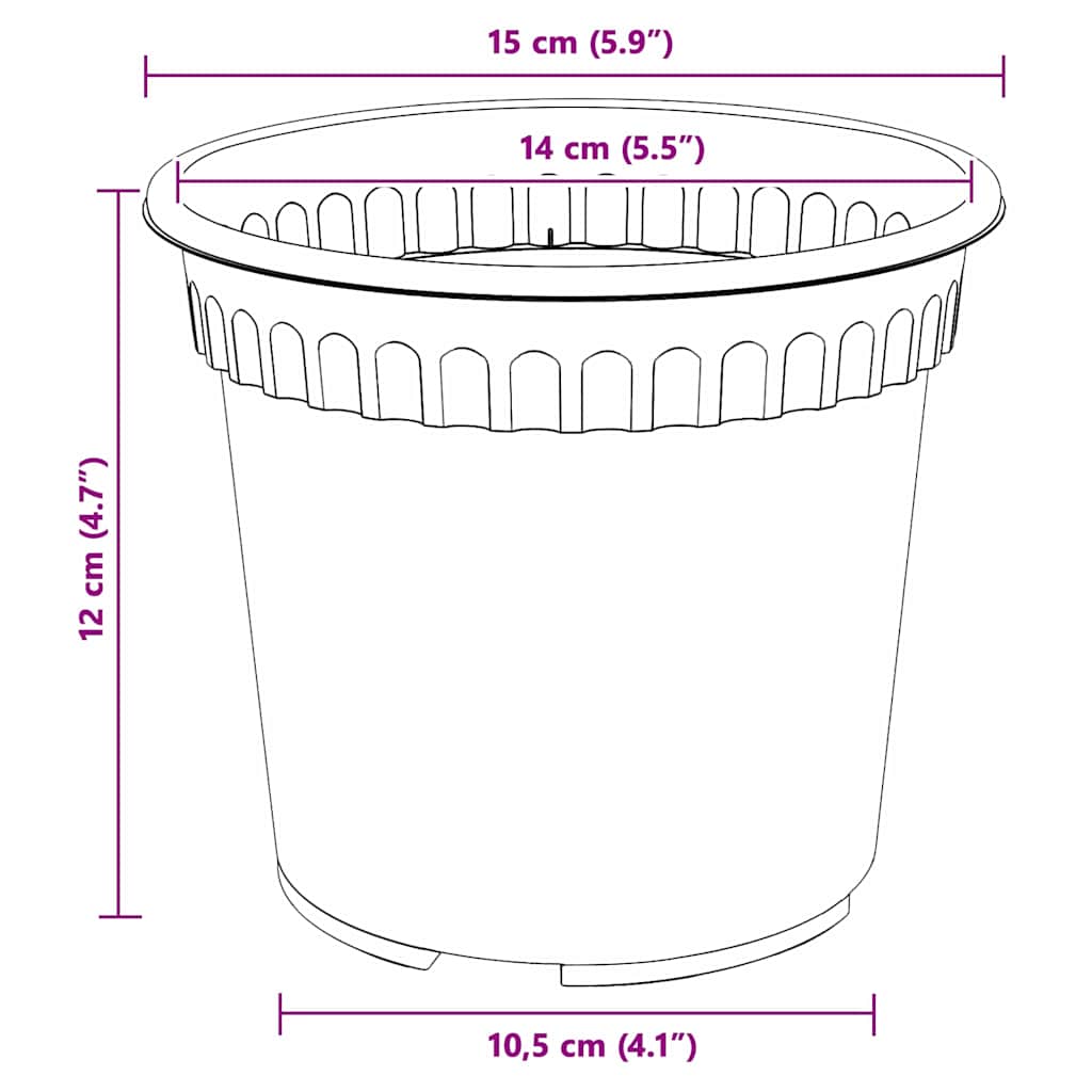 Rund Blomsterpotte 24 pcs Klinker Rød Ø 15 x 12 cm Plast