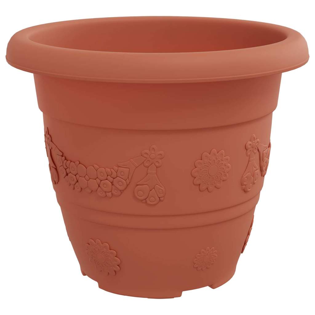 Rund Blomsterpotte 6 pcs Klinker Rød Ø 22 x 18 cm Plast