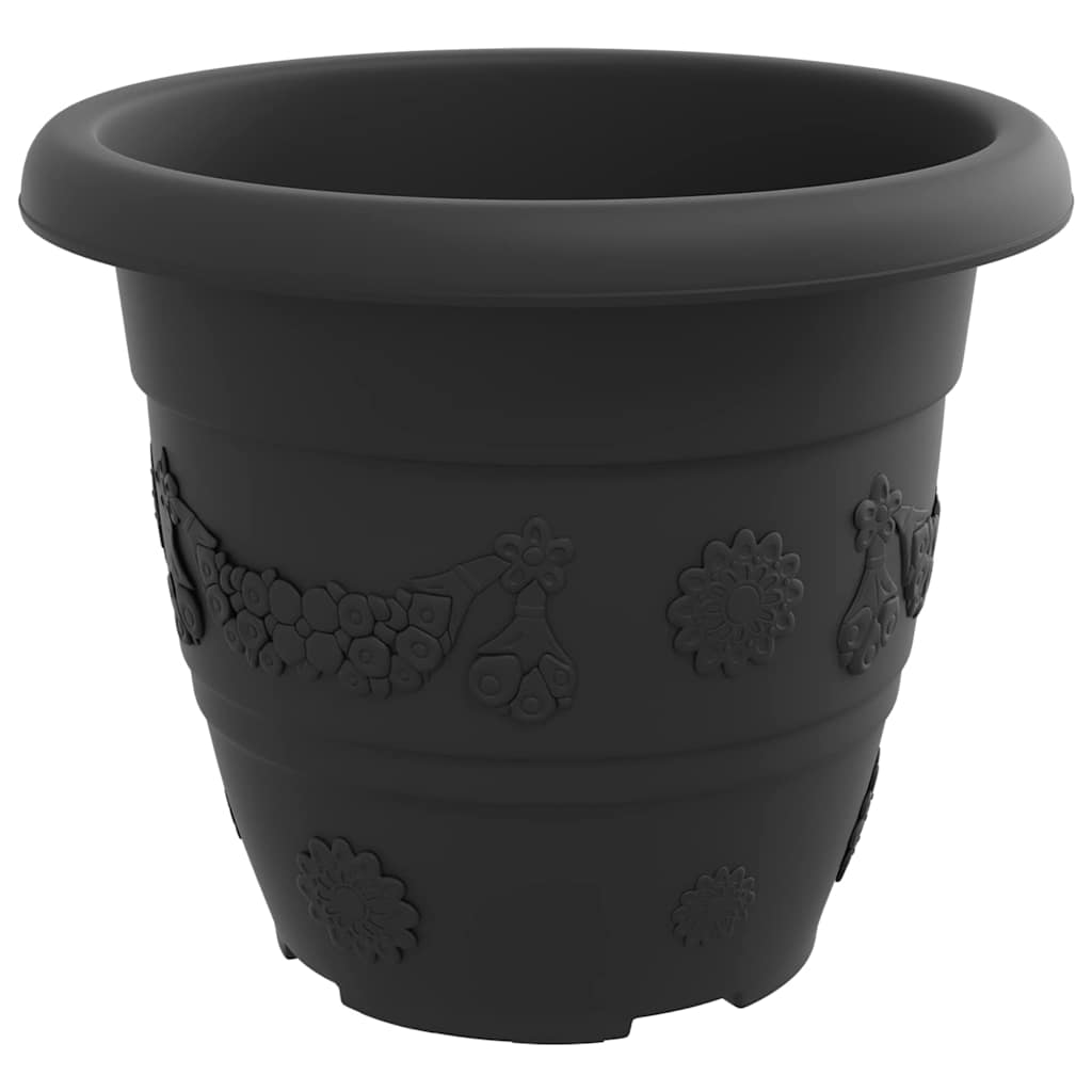 Rund Blomsterpotte 6 pcs Svart Ø 26 x 21.5 cm Plast