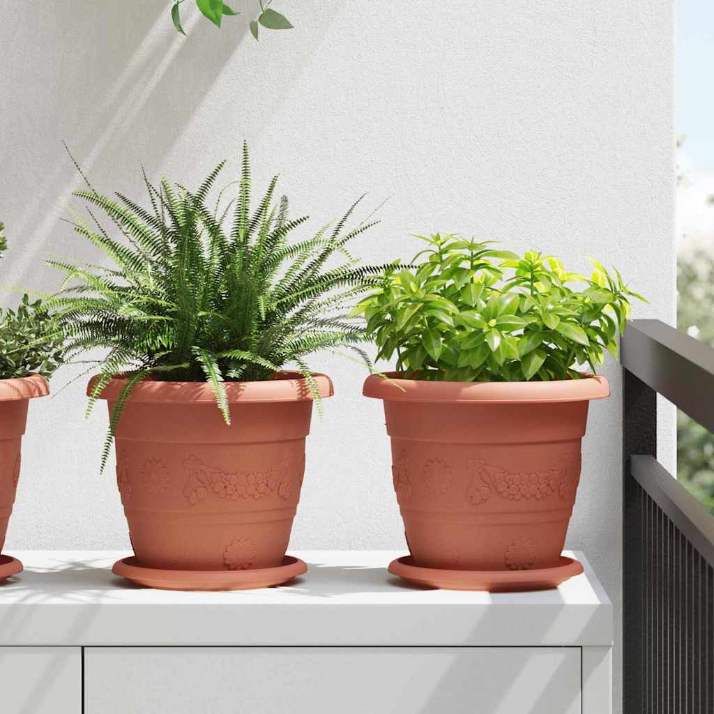 Rund Blomsterpotte 24 pcs Klinker Rød Ø 22 x 18 cm Plast