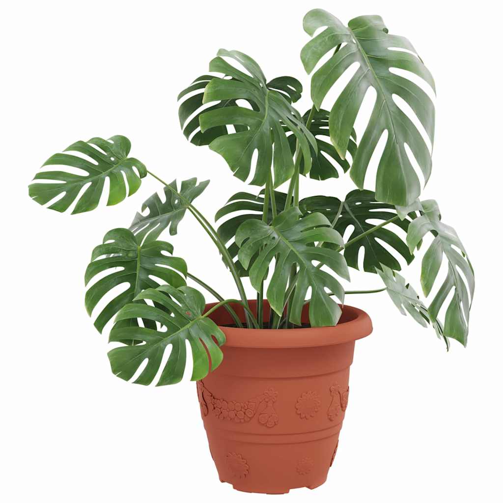 Rund Blomsterpotte 24 pcs Klinker Rød Ø 26 x 21.5 cm Plast