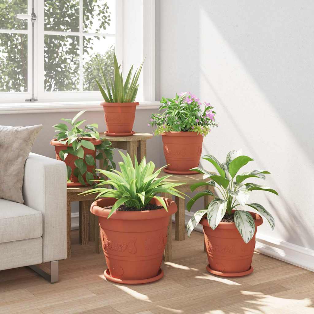 Rund Blomsterpotte 24 pcs Klinker Rød Ø 39 x 32 cm Plast