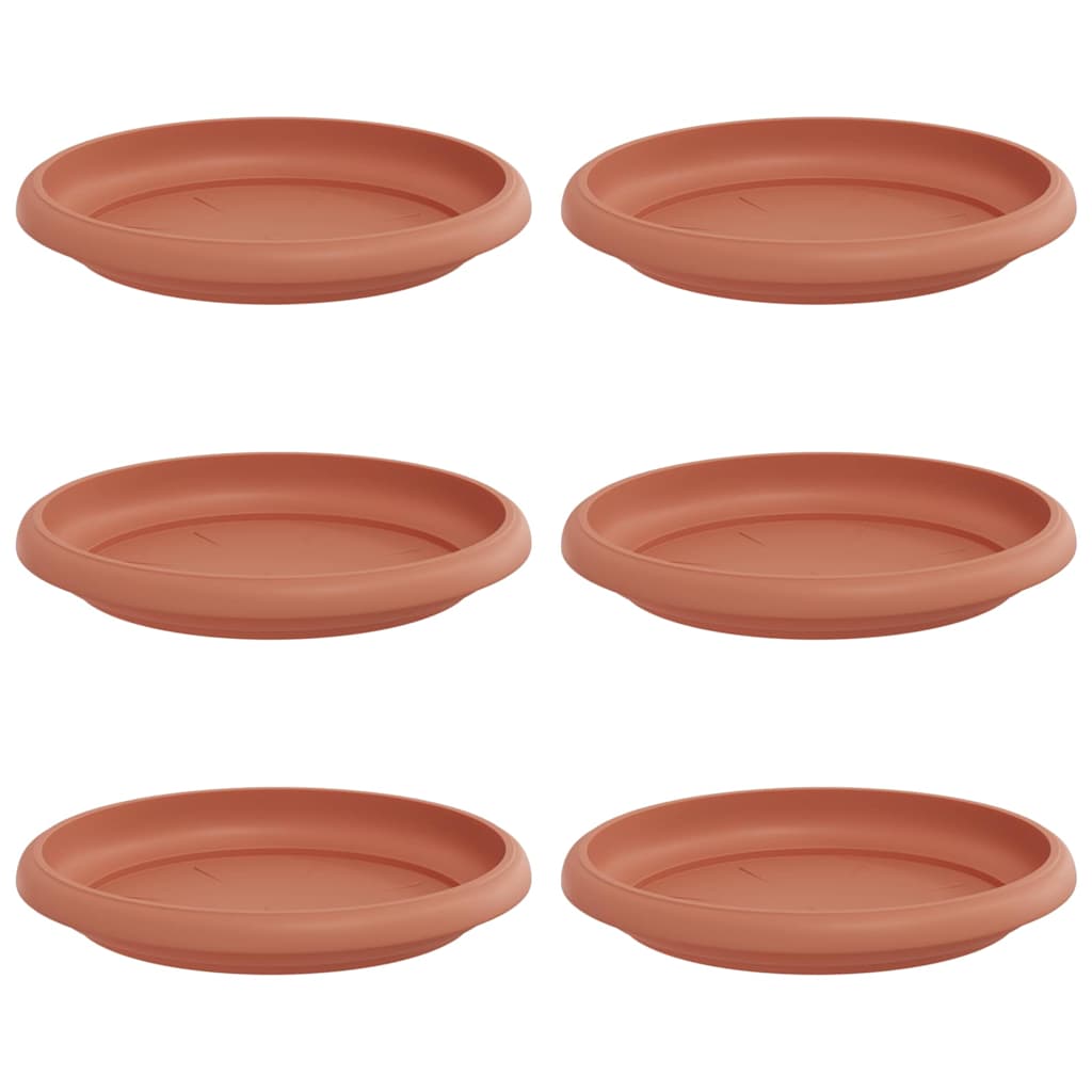 Rundt Blomsterbrett 6 pcs Klinker Rød Ø 14 x 2 cm Plast