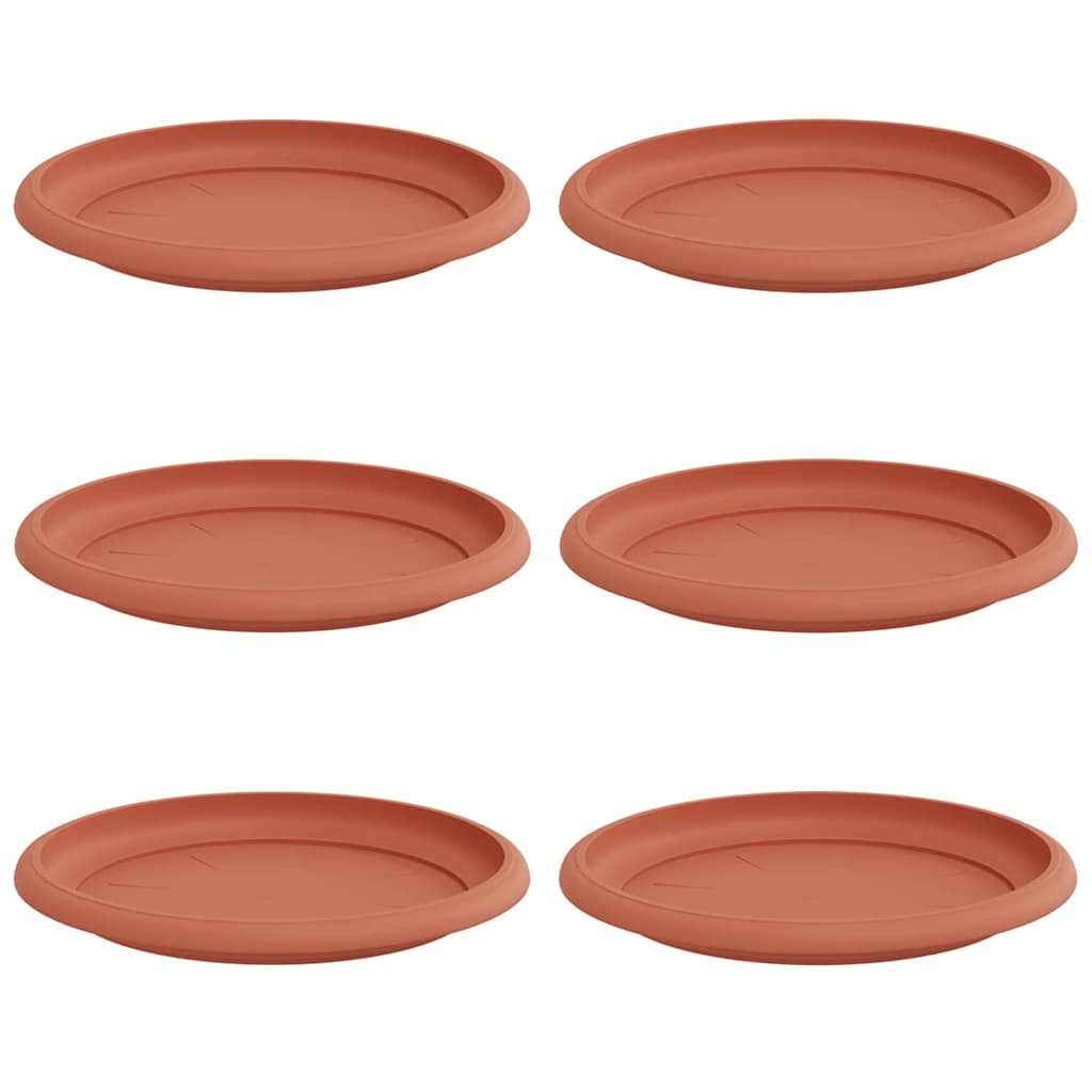 Rundt Blomsterbrett 6 pcs Klinker Rød Ø 19 x 2 cm Plast