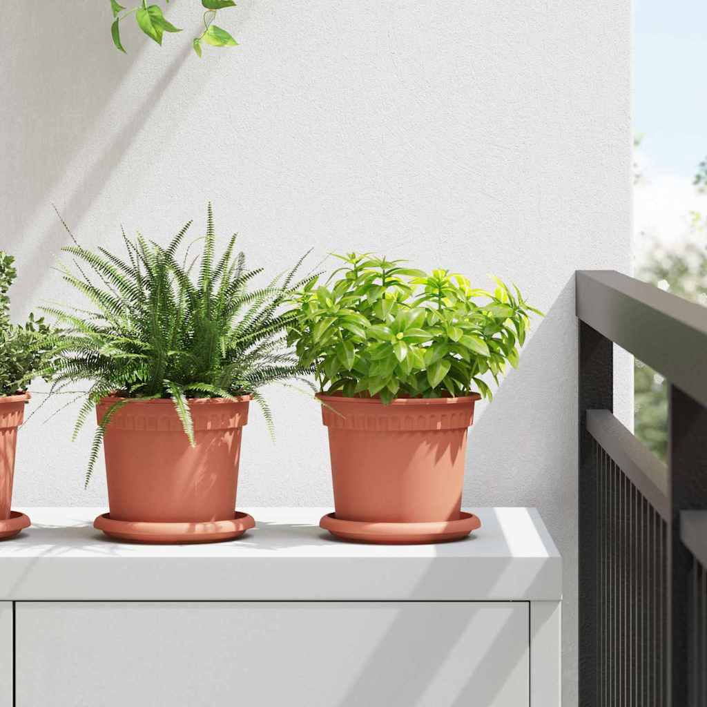 Rundt Blomsterbrett 24 pcs Klinker Rød Ø 14 x 2 cm Plast