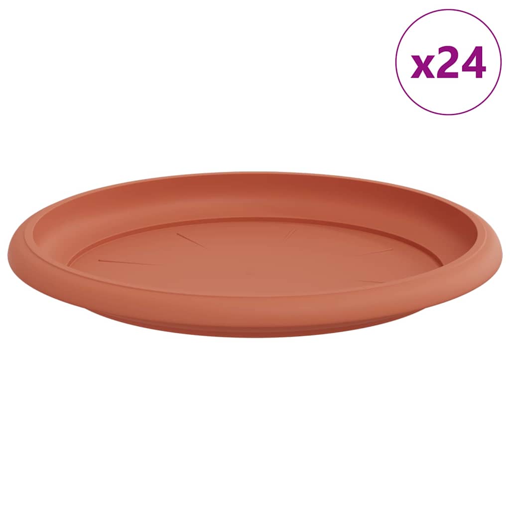 Rundt Blomsterbrett 24 pcs Klinker Rød Ø 14 x 2 cm Plast