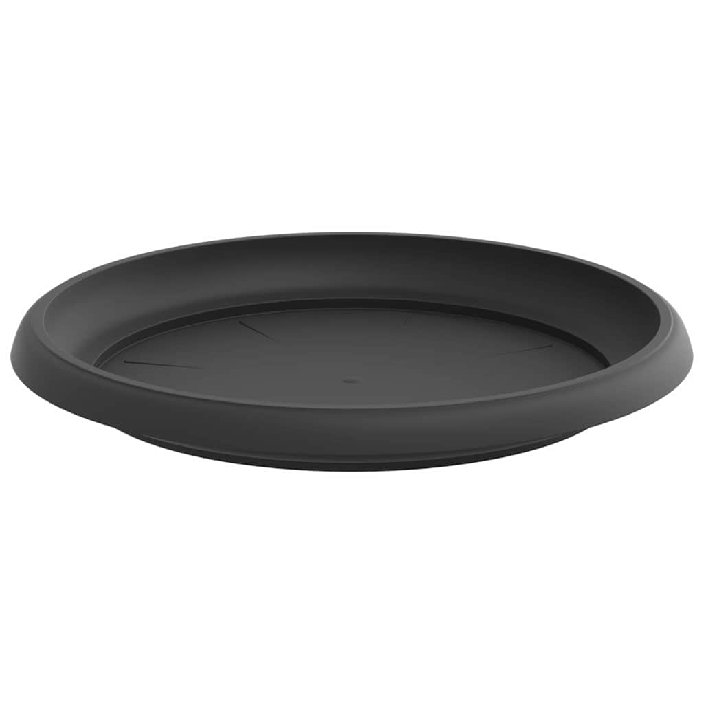 Rundt Blomsterbrett 24 pcs Svart Ø 21,5 x 2,5 cm Plast