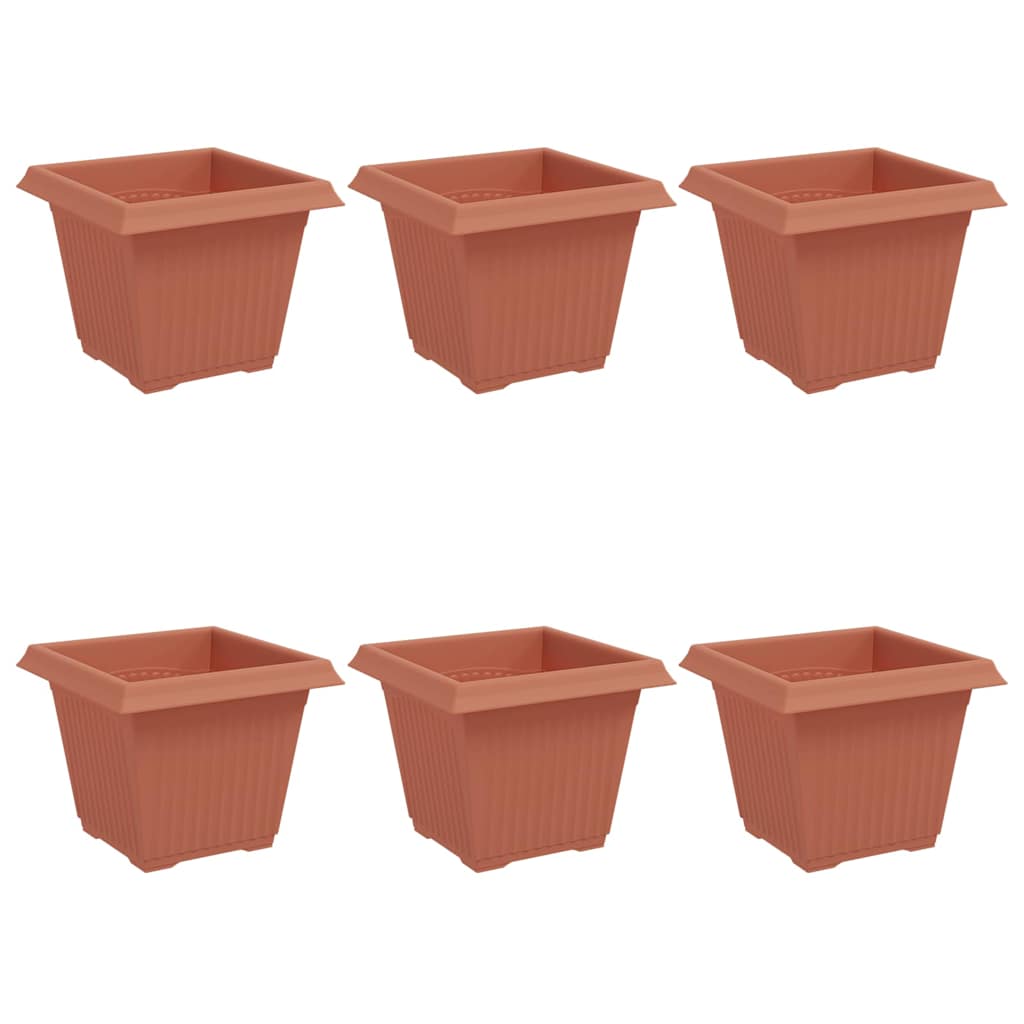Firkantet Blomsterpotte 6 pcs Klinker Rød 20 x 20 x 16 cm Plast