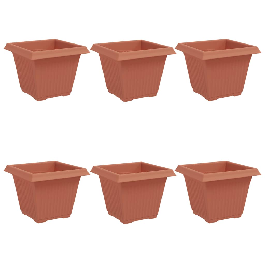Firkantet Blomsterpotte 6 pcs Klinker Rød 38 x 38 x 30 cm Plast