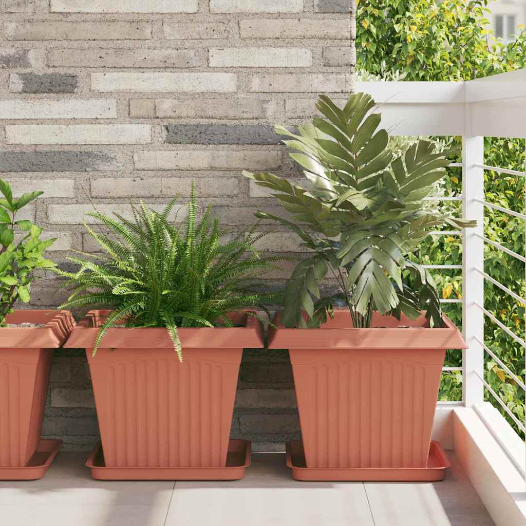 Firkantet Blomsterpotte 6 pcs Klinker Rød 43 x 43 x 33,5 cm