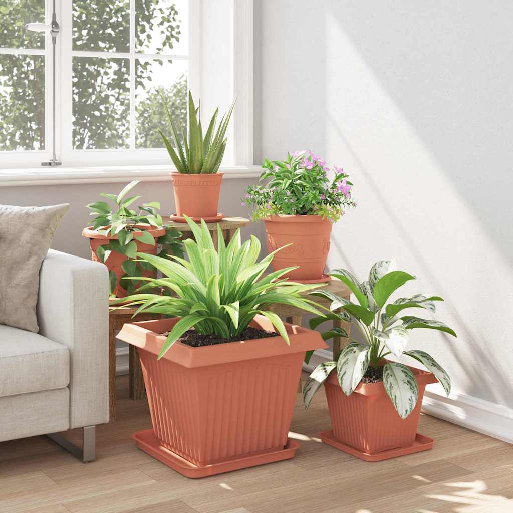 Firkantet Blomsterpotte 6 pcs Klinker Rød 43 x 43 x 33,5 cm