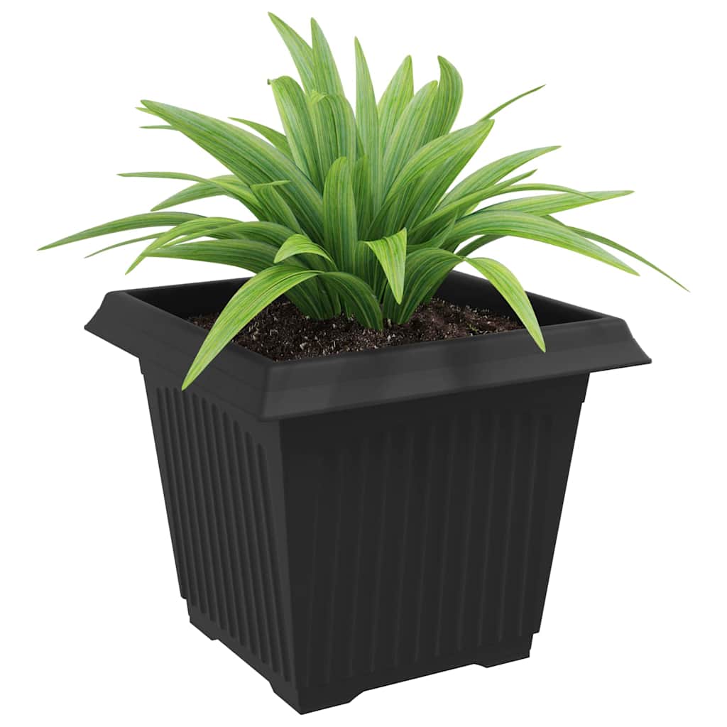 Firkantet Blomsterpotte 6 pcs Svart 28,5 x 28,5 x 22 cm Plast