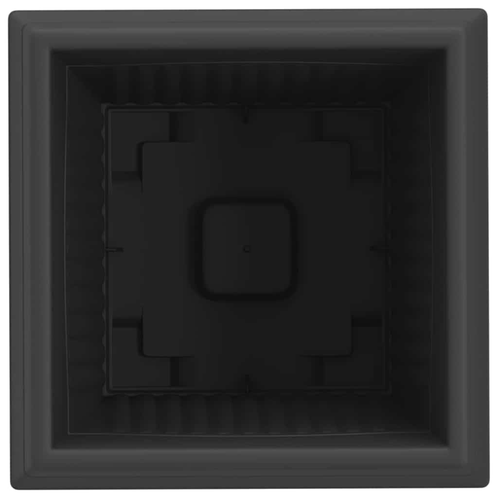 Firkantet Blomsterpotte 6 pcs Svart 33 x 33 x 26 cm Plast