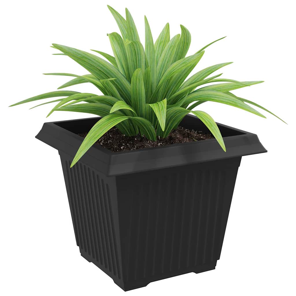 Firkantet Blomsterpotte 6 pcs Svart 43 x 43 x 33,5 cm Plast