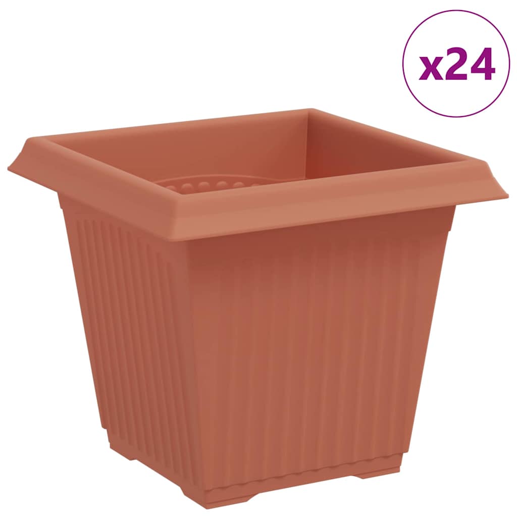 Firkantet Blomsterpotte 24 pcs Klinker Rød 16 x 16 x 14 cm