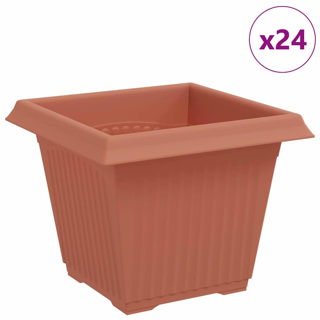 Firkantet Blomsterpotte 24 pcs Klinker Rød 20 x 20 x 16 cm
