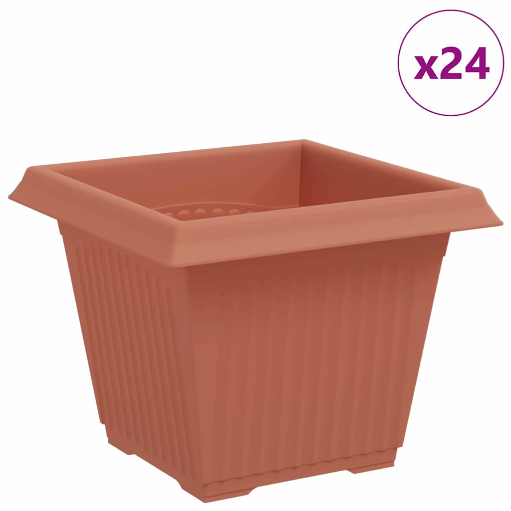 Firkantet Blomsterpotte 24 pcs Klinker Rød 33 x 33 x 26 cm