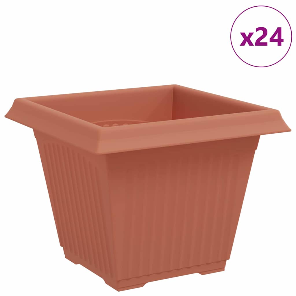 Firkantet Blomsterpotte 24 pcs Klinker Rød 38 x 38 x 30 cm