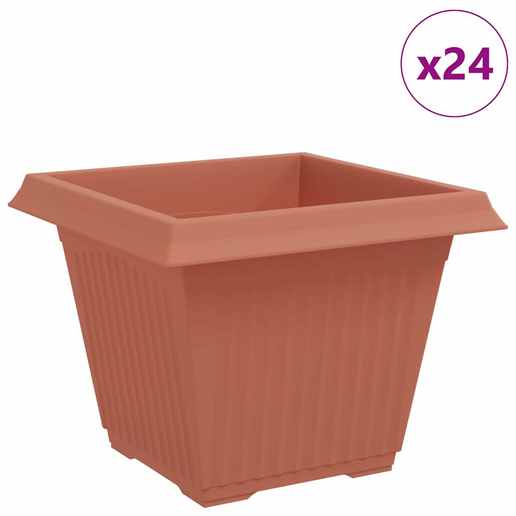 Firkantet Blomsterpotte 24 pcs Klinker Rød 43 x 43 x 33,5 cm
