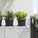 Firkantet Blomsterpotte 24 pcs Svart 23 x 23 x 17,5 cm Plast