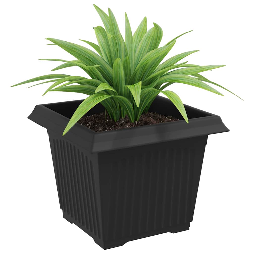 Firkantet Blomsterpotte 24 pcs Svart 23 x 23 x 17,5 cm Plast
