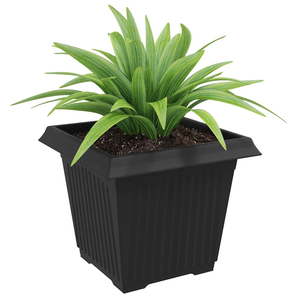 Firkantet Blomsterpotte 24 stk. Svart 33 x 33 x 26 cm Plast