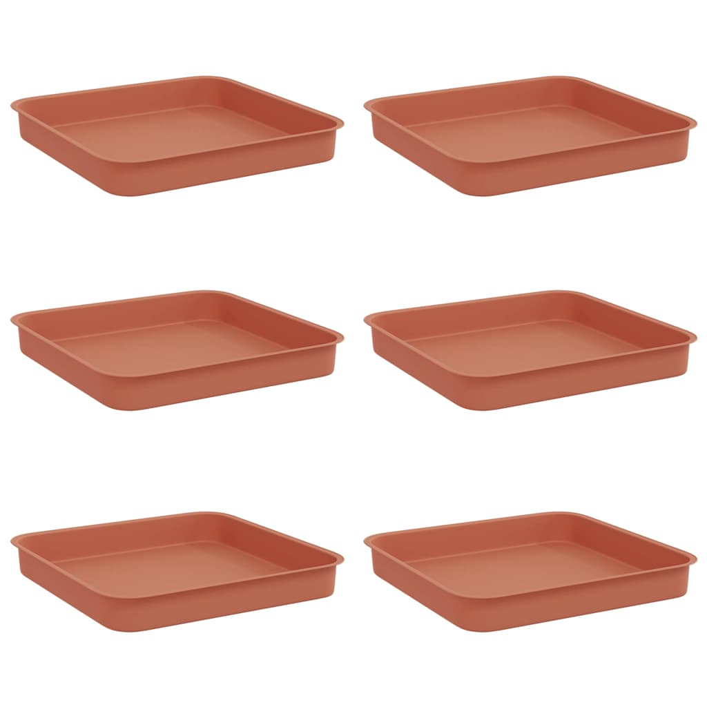 Firkantet Blomsterbrett 6 pcs Klinker Rød 15 x 15 x 2 cm Plast