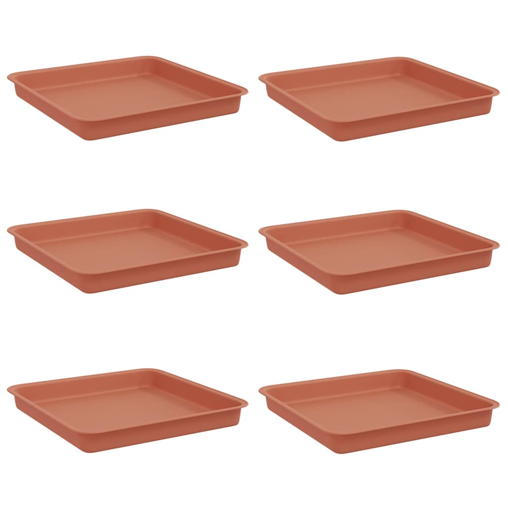 Firkantet Blomsterbrett 6 pcs Klinker Rød 18 x 18 x 2 cm Plast