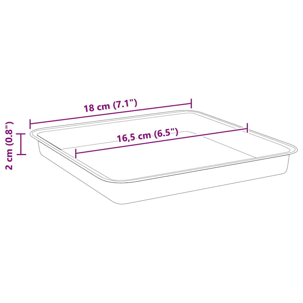 Firkantet Blomsterbrett 6 pcs Klinker Rød 18 x 18 x 2 cm Plast