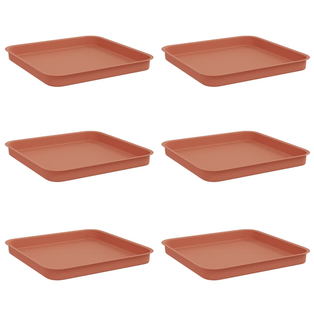 Firkantet Blomsterbrett 6 pcs Klinker Rød 21 x 21 x 2 cm Plast