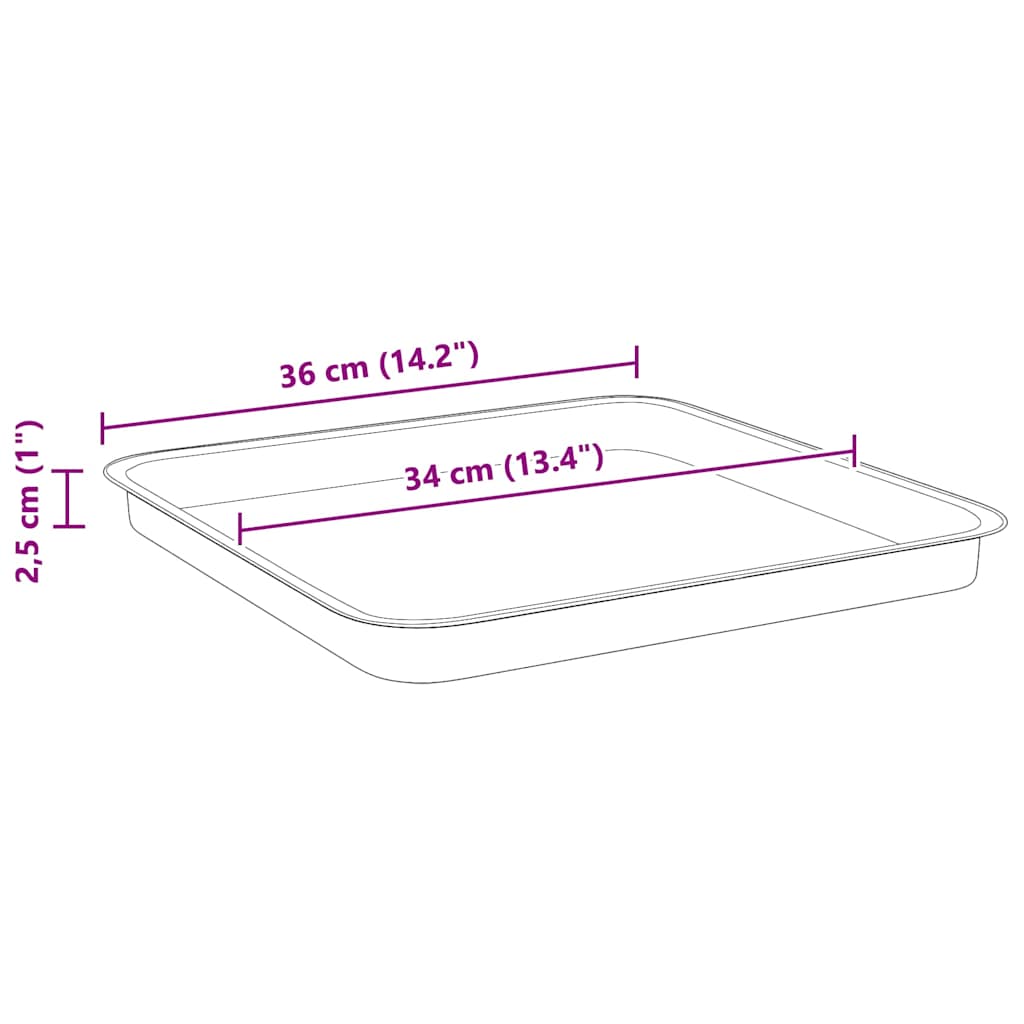 Firkantet Blomsterbrett 24 stk. Svart 36 x 36 x 2,5 cm Plast
