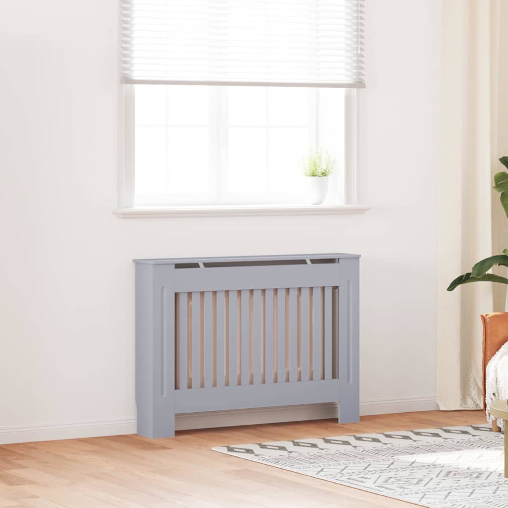 Radiator Deksel 2 pcs Grå 112 x 19 x 81,5 cm Konstruert tre