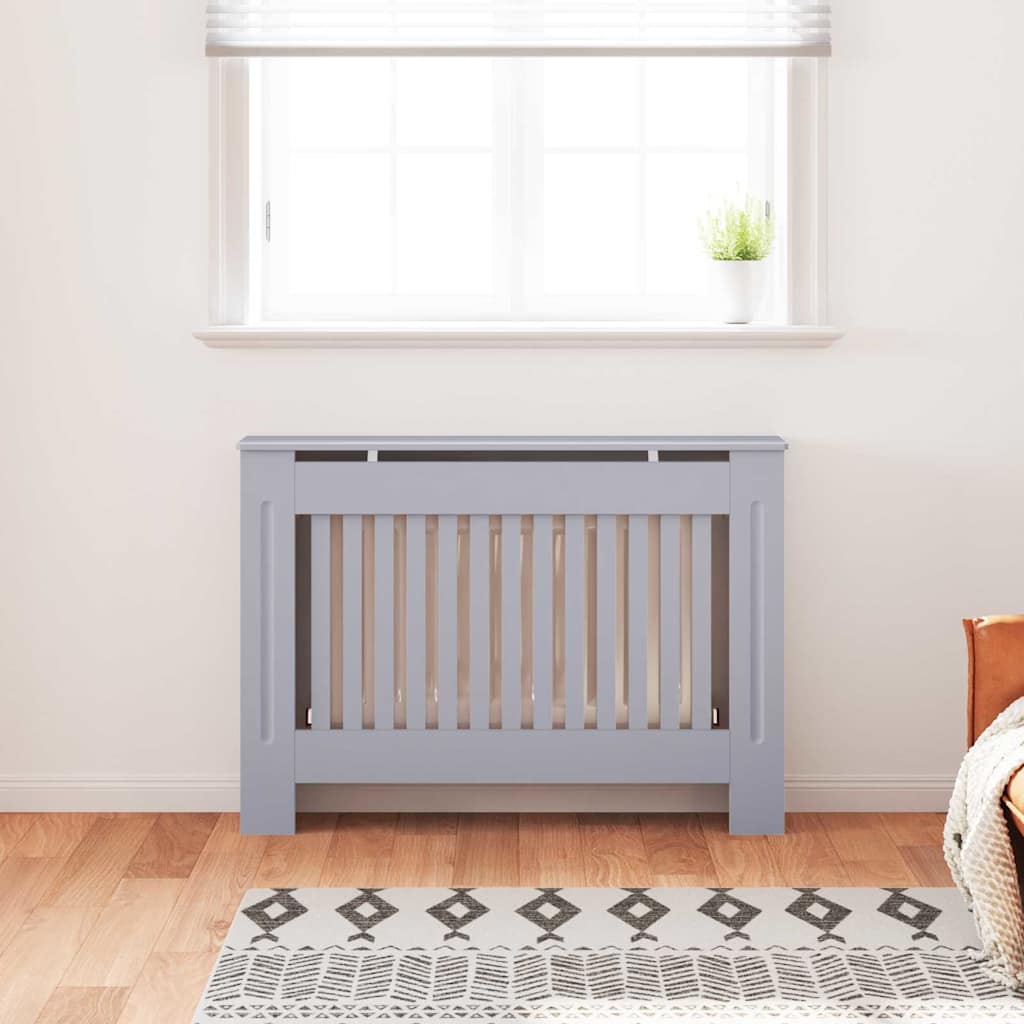 Radiator Deksel 2 pcs Grå 112 x 19 x 81,5 cm Konstruert tre