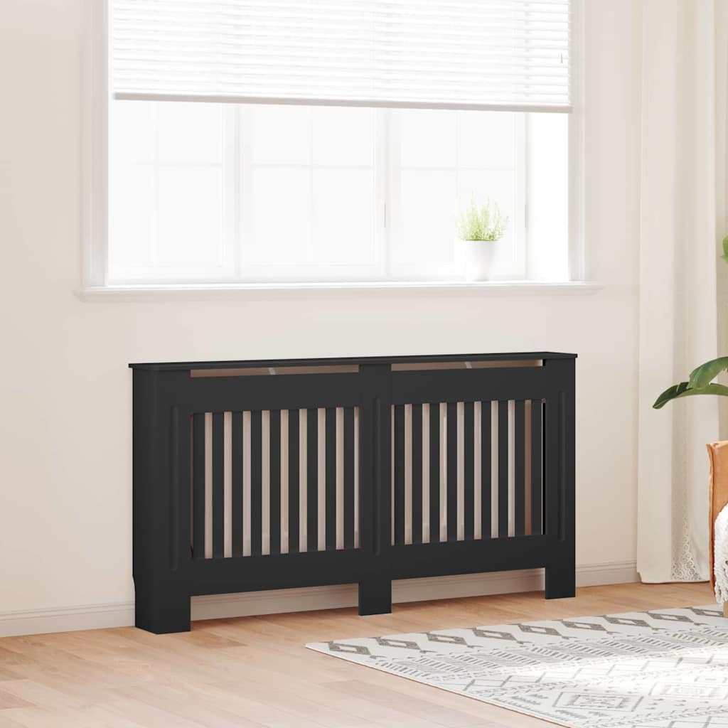 Radiator Deksel 2 pcs Svart 152 x 19 x 81,5 cm Konstruert tre