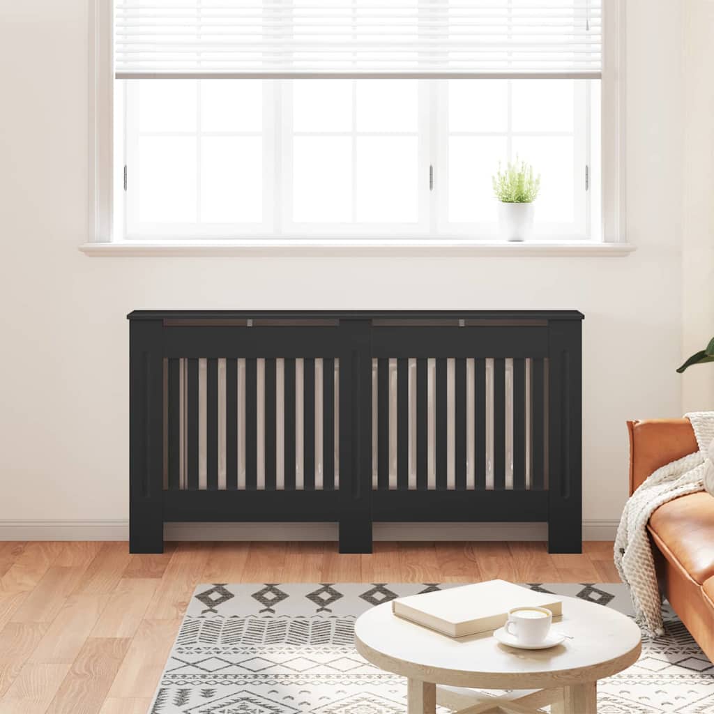 Radiator Deksel 2 pcs Svart 152 x 19 x 81,5 cm Konstruert tre