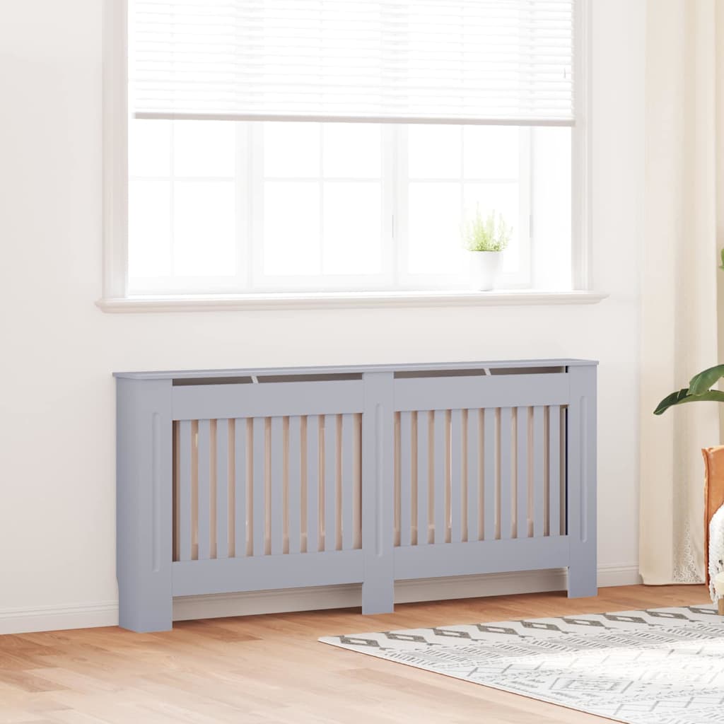 Radiator Deksel 2 pcs Grå 172 x 19 x 81,5 cm Konstruert tre