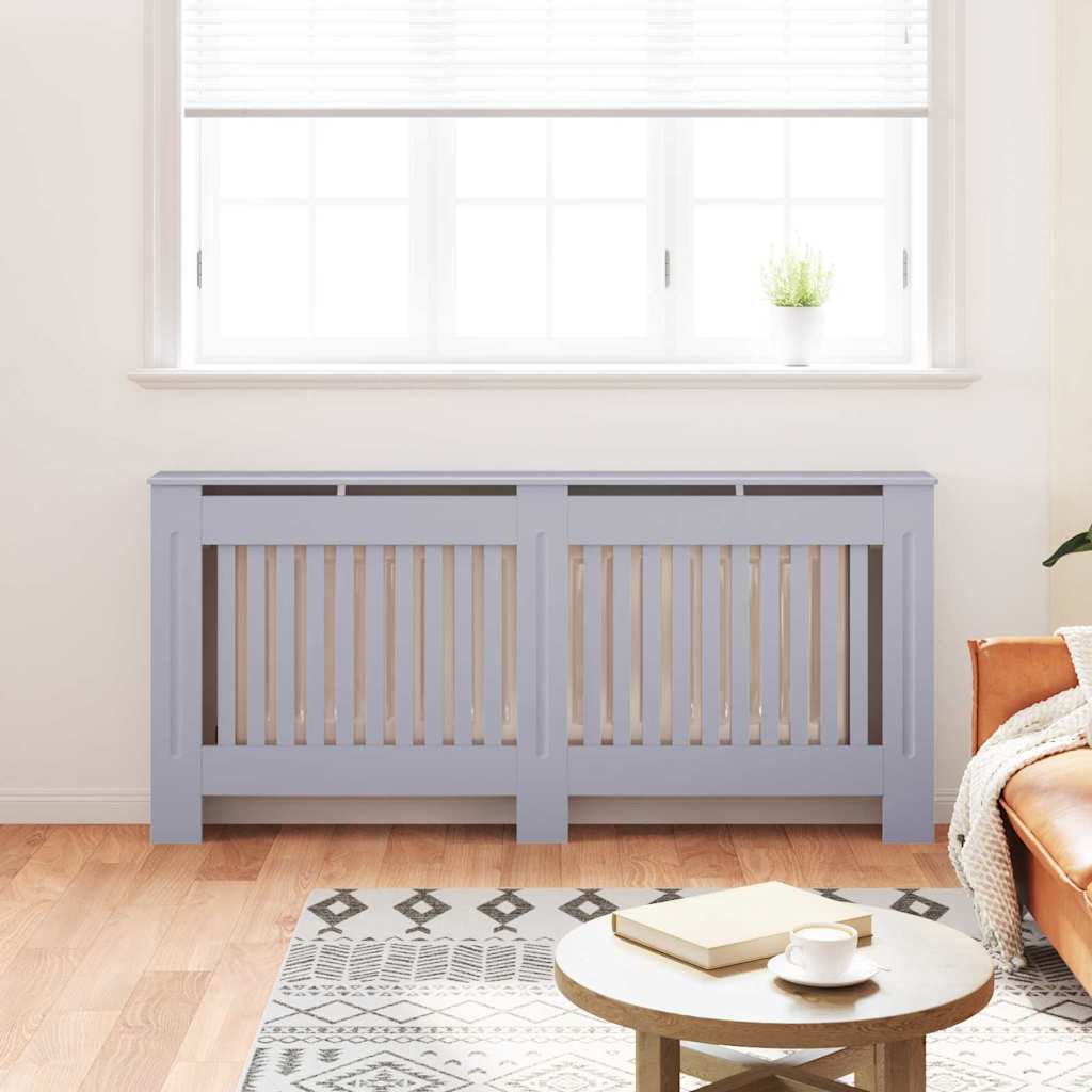 Radiator Deksel 2 pcs Grå 172 x 19 x 81,5 cm Konstruert tre