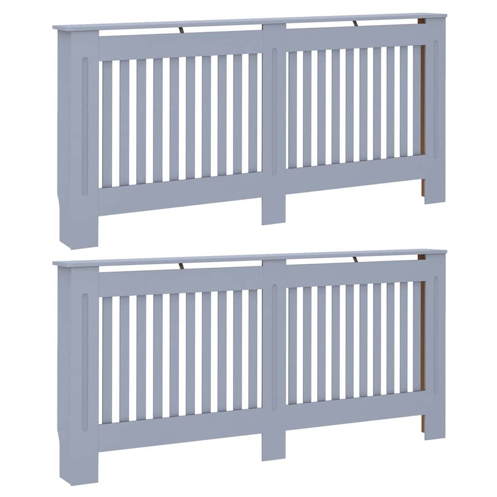 Radiator Deksel 2 pcs Grå 172 x 19 x 81,5 cm Konstruert tre