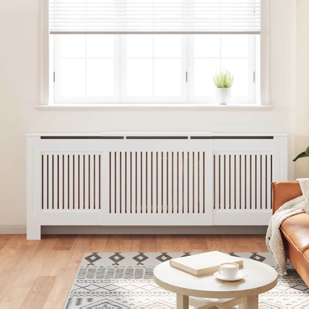 Radiator Deksel 2 pcs Hvit 205 x 20,5 x 81,5cm Konstruert tre