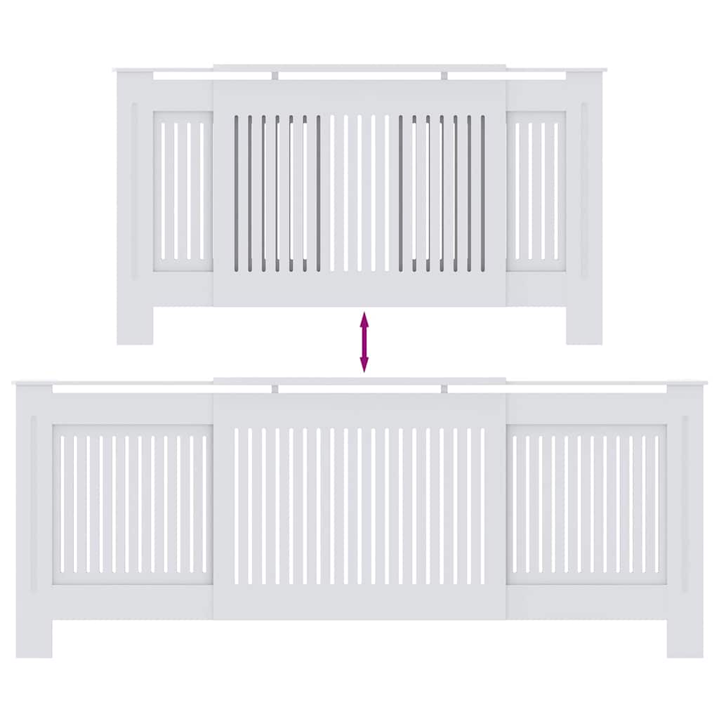 Radiator Deksel 2 pcs Hvit 205 x 20,5 x 81,5cm Konstruert tre